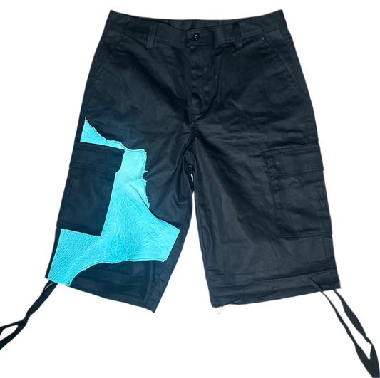 ED.22A Teal Appliqué shorts